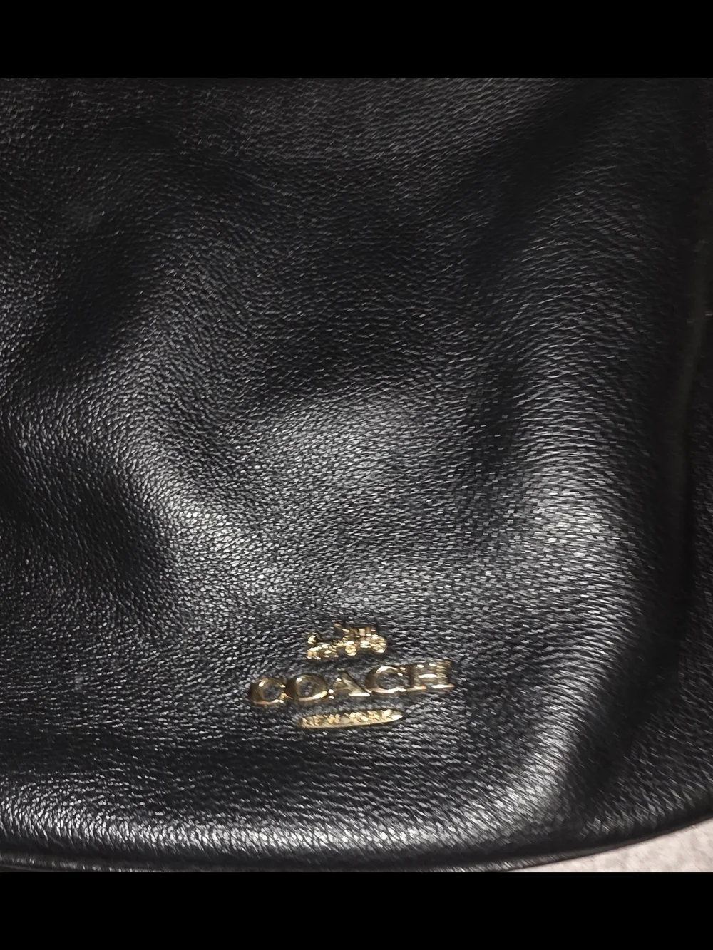 Coach Black Leather Shoulder Hobo with Gold Hardware